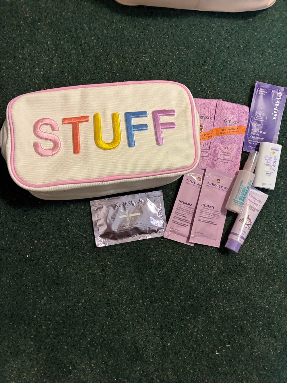 STUFF Embroidered Canvas Toiletry Bag 10 pc bundle
